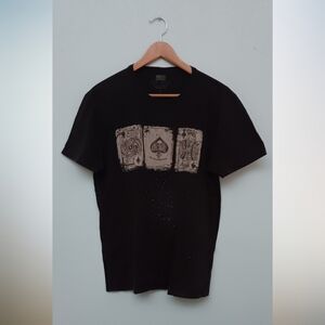 Lucky Brand Men's Poker Cards T-Shirt Black L